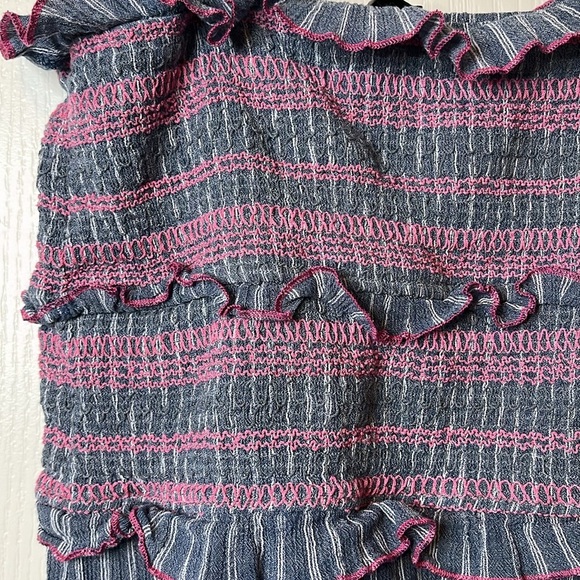 Sugar+Lips pink and blue embroidered romper. Size medium. Like new condition. - Picture 3 of 10